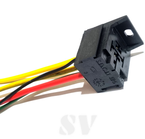 سوکت رله پنج فیش کامیونی پایه دار نیسان و افتامات چراغ سیم ۴ ضخیم لحیمی