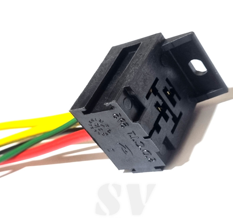 سوکت رله پنج فیش کامیونی پایه دار نیسان و افتامات چراغ سیم ۴ ضخیم لحیمی گارانتی دار