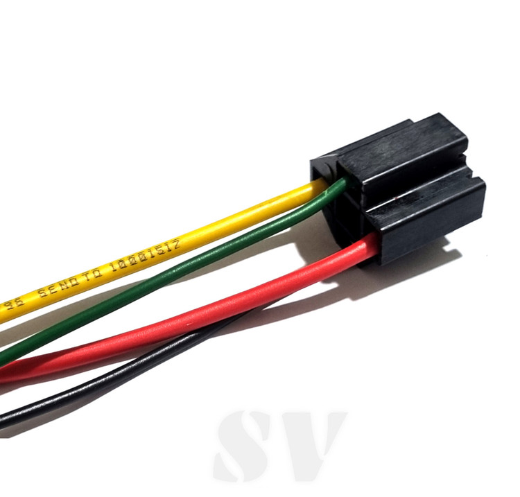 سوکت چهار سیم رله بوق بدون پایه ساده افتامات چراغ و استارت سیم ۲.۵ لحیمی