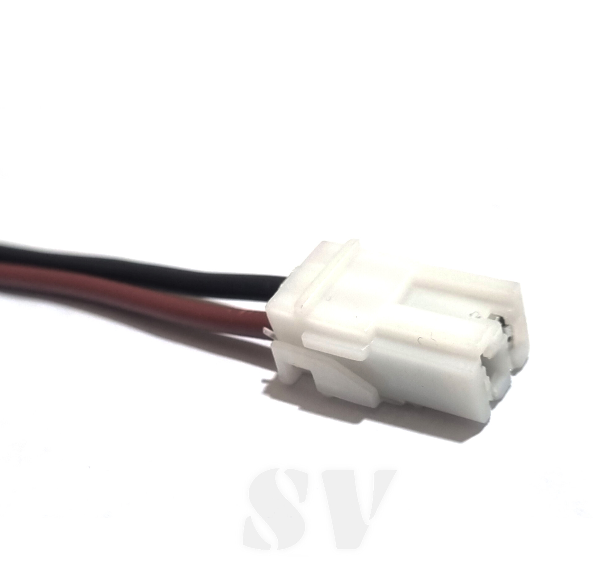 سوکت دو فیش ردیفی سفید راهنما و چراغ کوچیک سیم ضخیم لحیمی