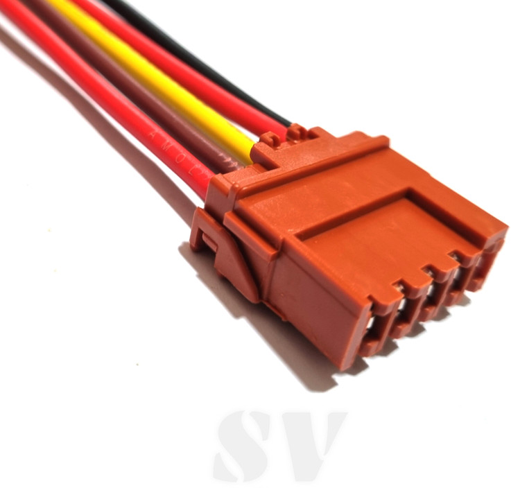 سوکت خودرویی پنج فیش قهوه ای شیشه بالابر پژویی سمت راست لحیمی