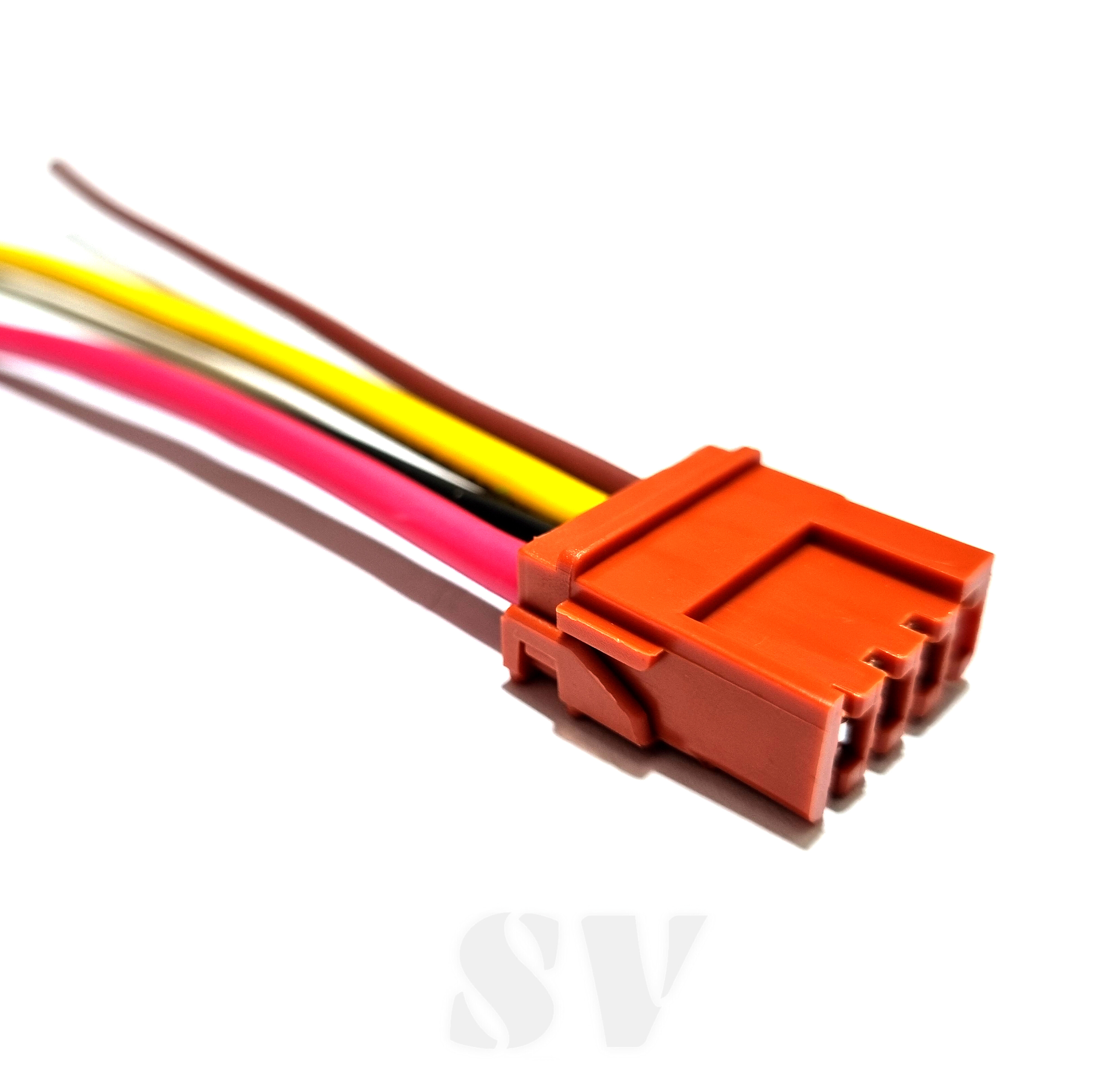 سوکت چهار فیش قهوه ای مدول بخاری پژو سیم ضخیم ۴ لحیمی