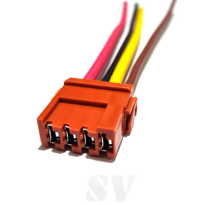 سوکت چهار فیش قهوه ای مدول بخاری پژو سیم ضخیم ۴ لحیمی