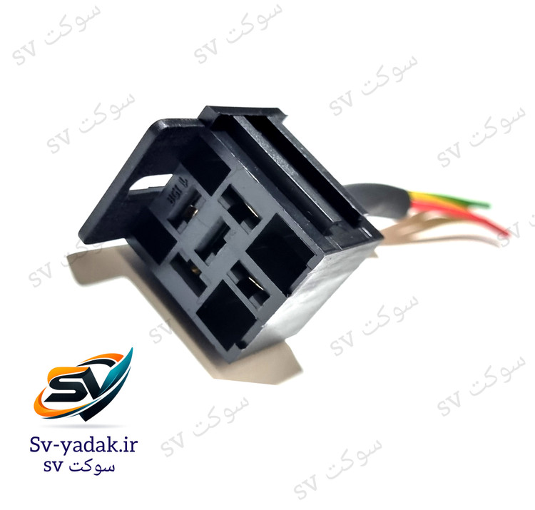 سوکت رله پایهدار کامیونی برند SV با سیم ۱.۵ خودرویی و اتصالات لحیمکاری شده