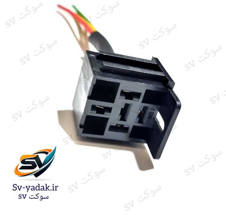 سوکت رله کامیونی پایه دار سیم ۴ خودرویی ، لحیمی برند sv