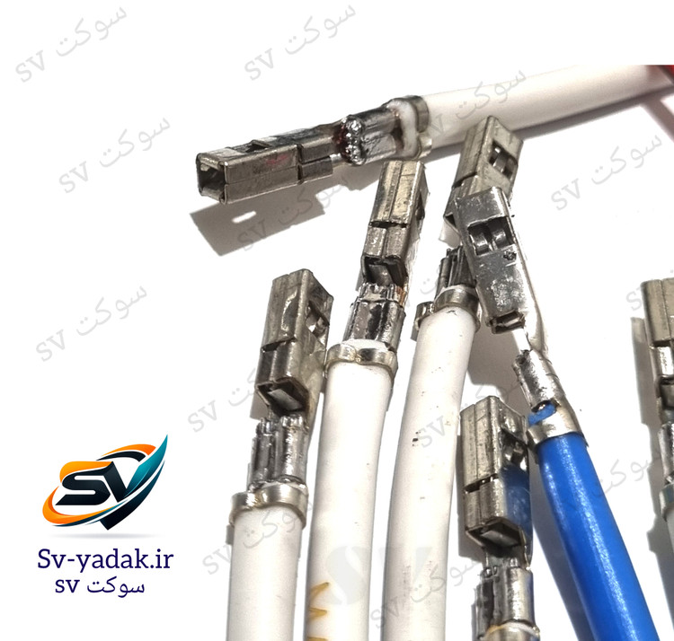 جزئیات سرسیمهای برنجی و ارتباط کاملاً لحیمکاری شده سوکت ۶ فیش SV