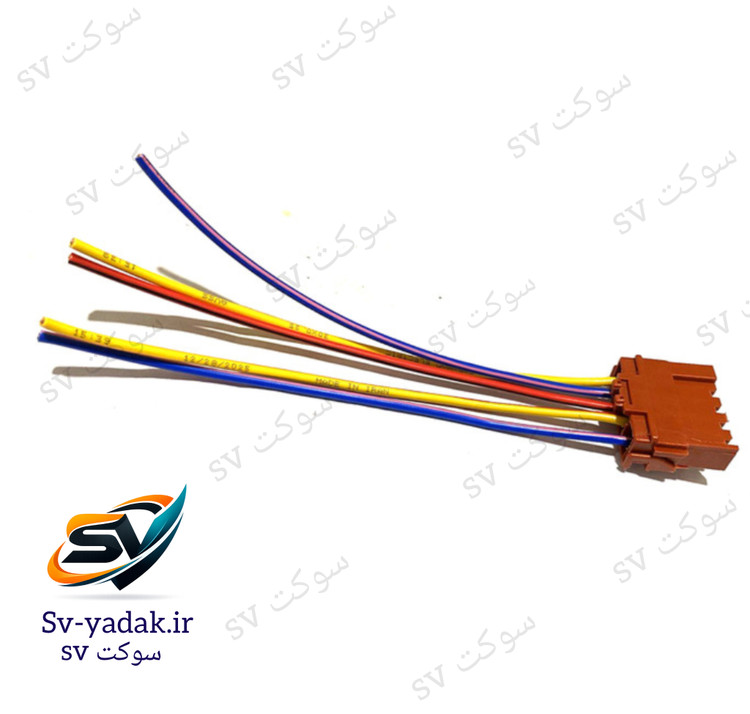 سوکت شیشه بالابر پژویی سمت راست برند SV با اتصالات لحیمکاری شده
