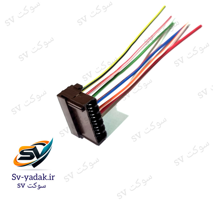 سوکت شش فیش چراغ خطر عقب پژو برند SV با سیم ۱ خودرویی