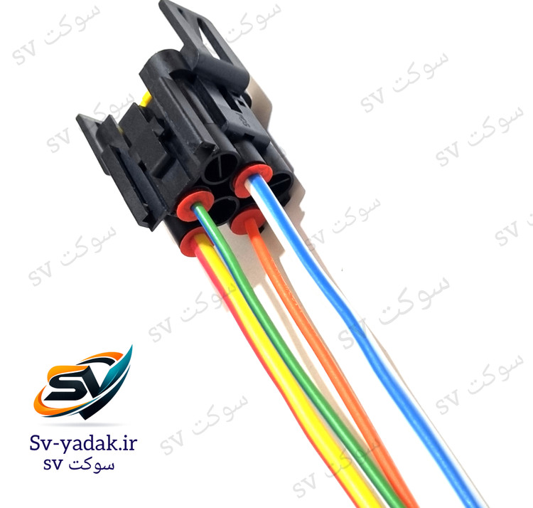 نمای پشت سوکت رله فن 206 برند SV با آببندی کامل